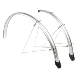 Spatbordset Eurofender Elegance 28" x 46 mm - zilver