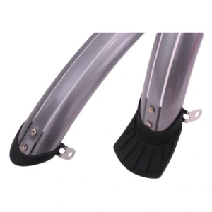 Spatbordset 28" 50 mm kunststof compleet met stangenset - zilver