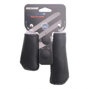 Handvatset Edge Leer - zwart - 135/92mm (winkelverpakking)