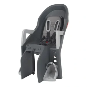 Kinderzitje achter Polisport Guppy Maxi+ met dragerbevestiging (CFS) - donkergrijs / zilver