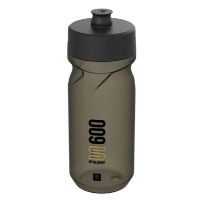 Bidon met schroefdop Polisport S600 - 600ml restyle - transparant/zwart/zwart