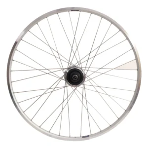 Achterwiel 28" Nexus 7 rollerbrake naaf met met zilveren velg en RVS spaken