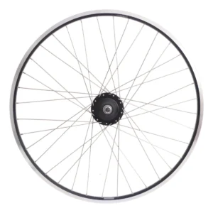 Achterwiel 28" Nexus 8 rollerbrake naaf met met zwarte velg en RVS spaken