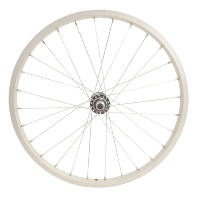 Voorwiel 20*175 aluminium vaste as - zilver