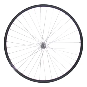 Voorwiel 28 x 1 1/2" - aluminium Ryde velg - verchroomde naaf - zwart