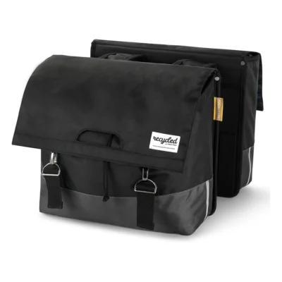 Gerecyclede dubbele fietstas Urban Proof 40 liter - zwart/grijs