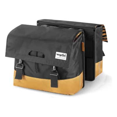 Gerecyclede dubbele fietstas Urban Proof 40 liter - grijs/geel