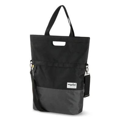 Gerecyclede shopper fietstas Urban Proof 20 liter - zwart/grijs
