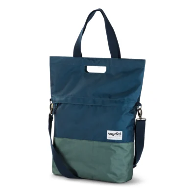 Gerecyclede shopper fietstas Urban Proof 20 liter - blauw/groen