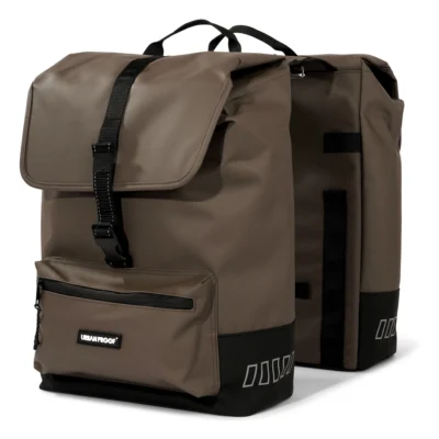 Gerecyclede dubbele fietstas Urban Proof Cargo 38 liter 30 x 15 x 42 cm - bruin