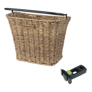 Fietsmand Basil Bremen Rattan Look met KF-stuurpenhouder 27 x 35 x 29 cm - seagrass