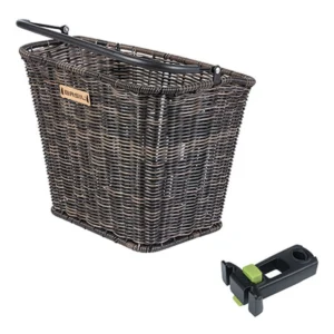 Fietsmand Basil Bremen Rattan Look met KF-stuurpenhouder 27 x 35 x 29 cm - brown