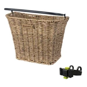Fietsmand Basil Bremen Rattan Look met KF stuurbochthouder 27 x 35 x 29 cm - seagrass