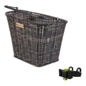 Fietsmand Basil Bremen Rattan Look met KF stuurbochthouder 27 x 35 x 29 cm - nature brown