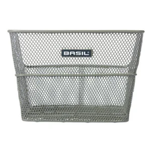 Fietsmand Basil Cento FM Flower met vaste montage 38 x 24 x 11cm - olijfgroen