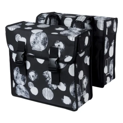 Dubbele fietstas Basil Mara XL Sphere 35 liter 14 x 36 x 44 cm - zwart/grijs