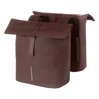 Dubbele fietstas Basil City 28-32 liter 12 x 29 x 30 cm - roasted brown
