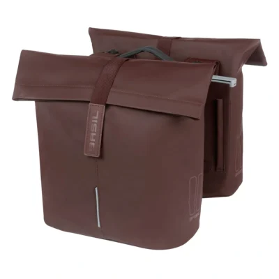 Dubbele fietstas Basil City MIK 28-32 liter 12 x 30 x 33 cm - roasted brown