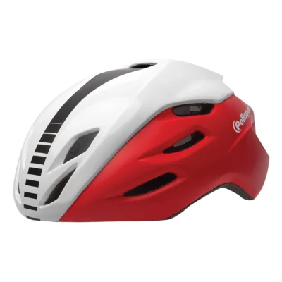 Fietshelm Polisport Aero-R Medium 55-58 cm - mat rood / wit glanzend / zwart