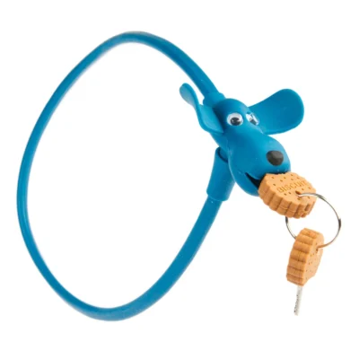 Siliconen fietsslot PexKids Flappie de waakhond 10 x 58 cm - blauw