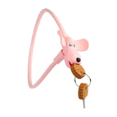 Siliconen fietsslot PexKids Flappie de waakhond 10 x 58 cm - roze