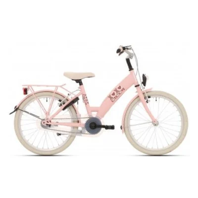 Bikefun 20 inch meisjesfiets Lots of Love met remnaaf - roze
