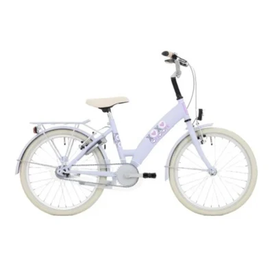 Bikefun 20" meisjesfiets Lots of Love met remnaaf - lila / violet mat