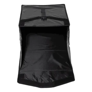 Bezorgkoffer pizzakoffer achterlader Zwart Geopend achterzijde