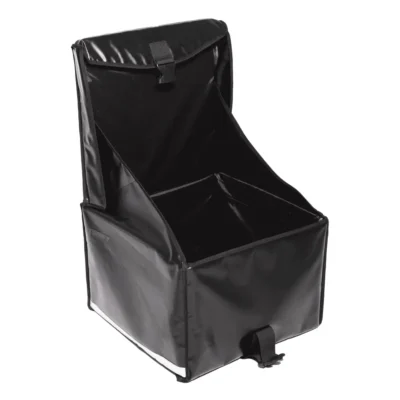 Bezorgkoffer pizzakoffer bovenlader Zwart Geopend Zijkant