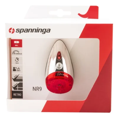 achterlicht spanninga retro nr 9 batterijen chroom zwart in doos