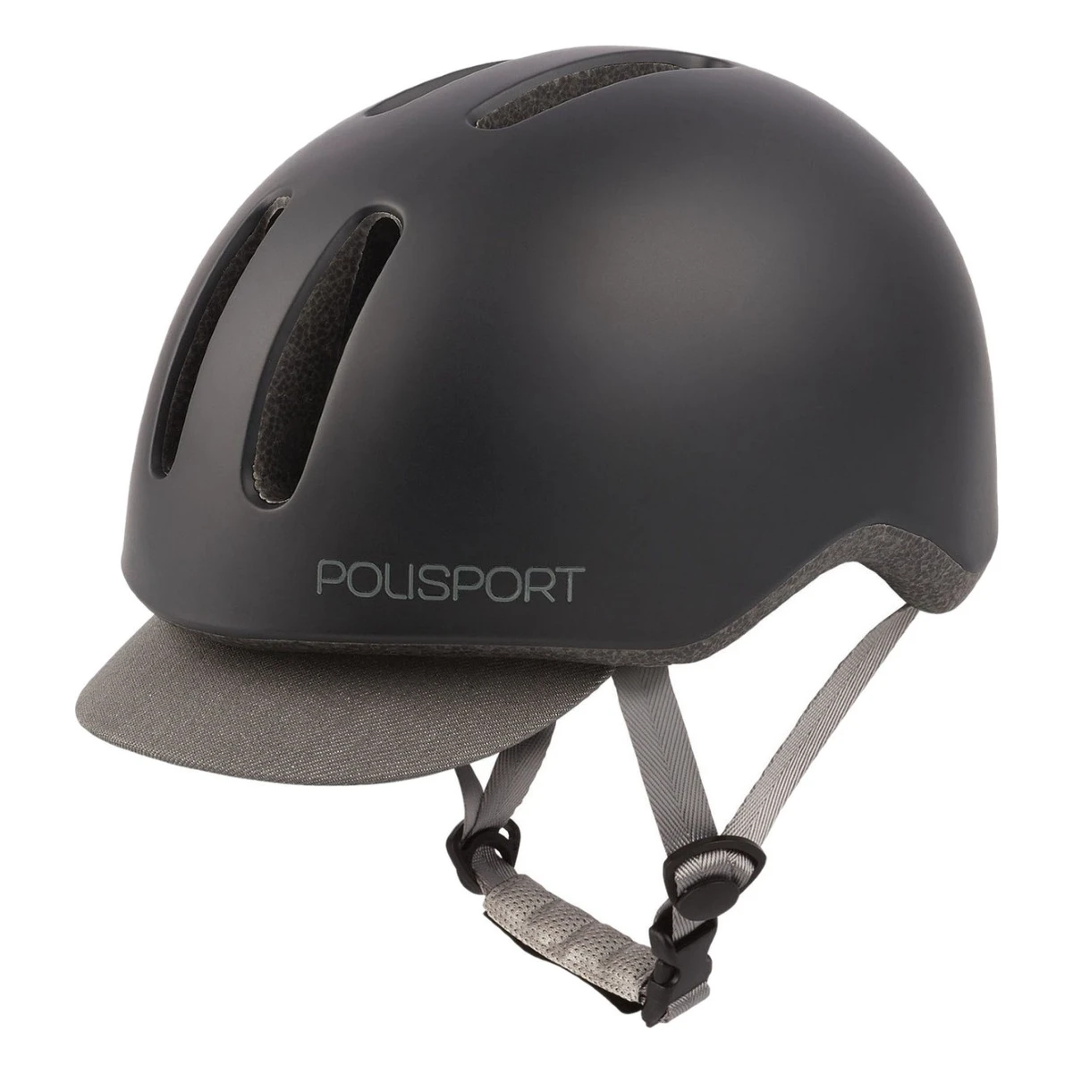 Fietshelm-polisport-commuter-mat-zwart-grijs-2. Webp fietshelm polisport commuter mat zwart grijs 2