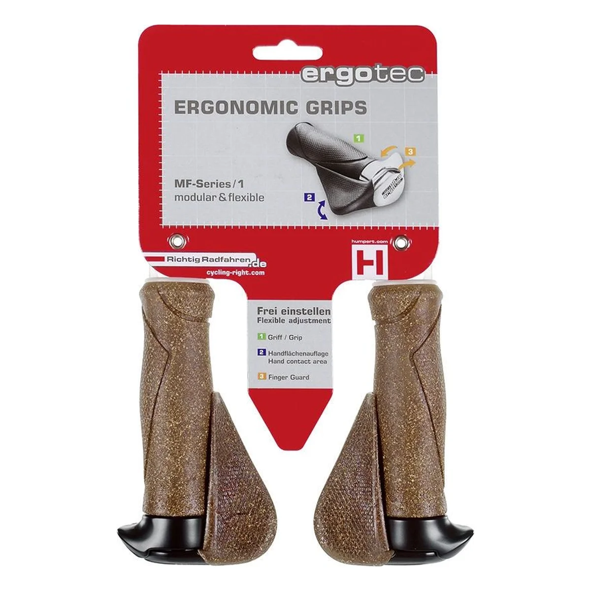 Handvatpaar_ergotec_mf1_kurk_aluminium_130_130_mm_bruin_zwart_1. Webp handvatpaar ergotec mf1 kurk aluminium 130 130 mm bruin zwart 1