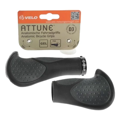 handvatset velo comfort 3d gel 135 92mm zwart grijs detail
