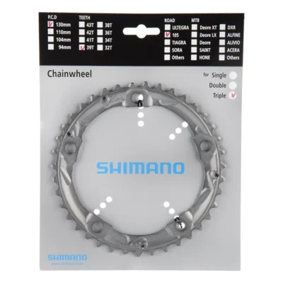 kettingblad 39t shimano 105 fc 5703 zilver in verpakking
