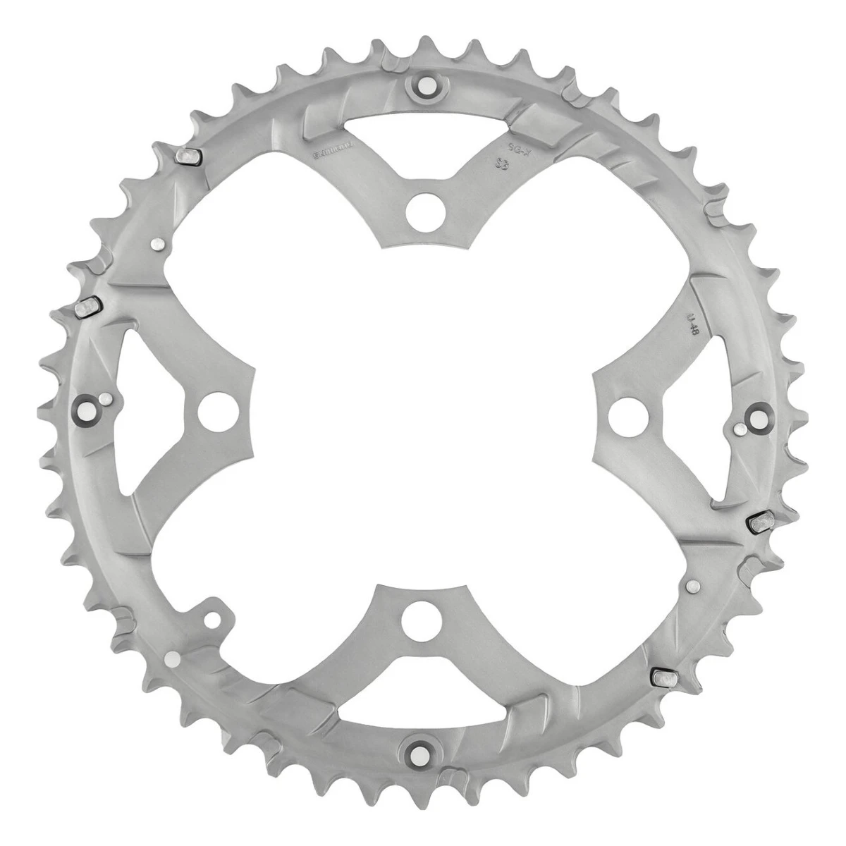 Kettingblad-44t-shimano-deore-fc-m590-kettingrand-zilver-achterkant. Webp kettingblad 44t shimano deore fc m590 kettingrand zilver achterkant