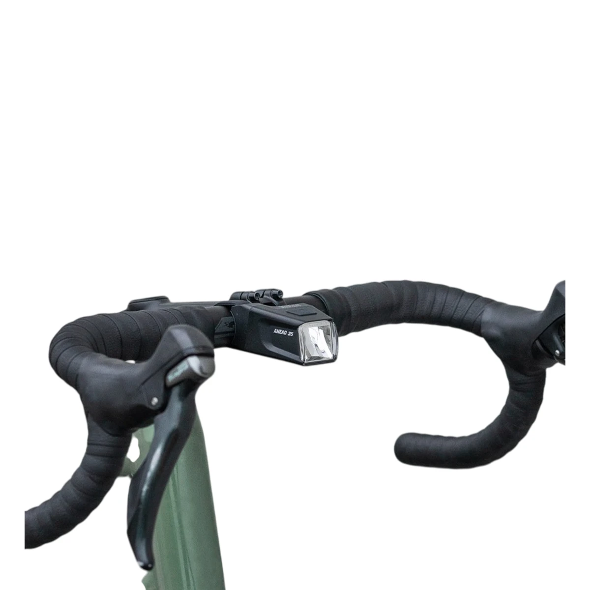 koplamp led buchel ahead 35 zwart gemonteerd op fiets