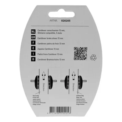 remblokken simson cantilever 72mm 1 paar zwart 2