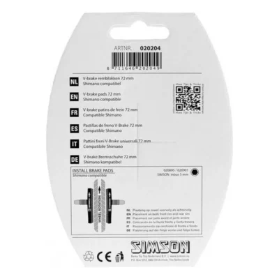 remblokken simson v brake 72mm 1 paar zwart 2