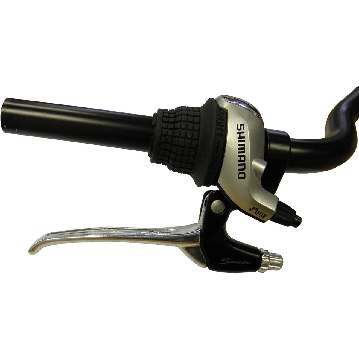 Remgreepset-saccon-rollerbrake-zwart-zilver-gemonteerd-op-stuur-1. Webp remgreepset saccon rollerbrake zwart zilver gemonteerd op stuur 1