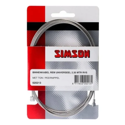 Rem binnenkabel Simson RVS met 2 nippels - universeel