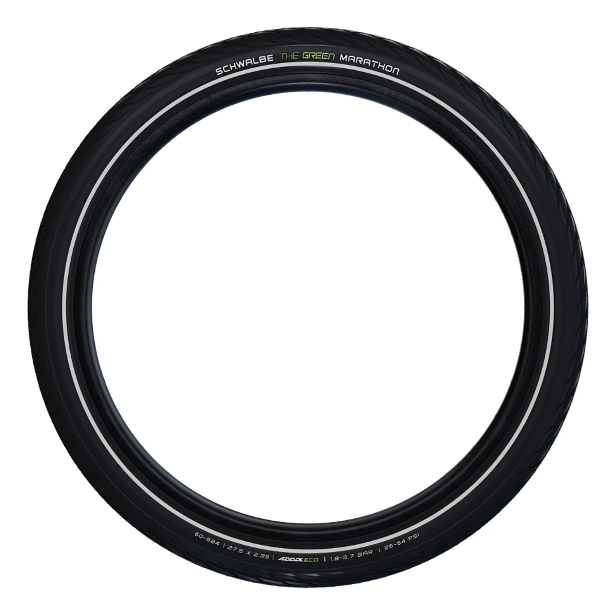 Schwalbe-green-marathon-zwart-met-reflectie-2-1. Webp schwalbe green marathon zwart met reflectie 2 1