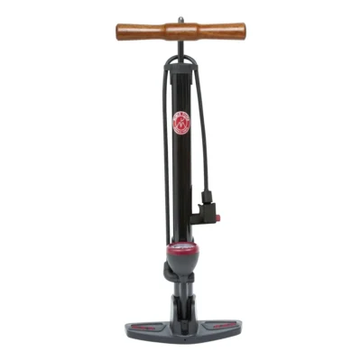 Fietspomp Around Retro Pressure met universele pompkop en nanometer - 165 PSI/ 11 Bar - zwart