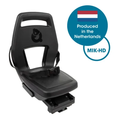 Kinderzitje achter Qibbel Junior 6+ - MIK HD - met voetsteun en beschermplaat - Midnight Black