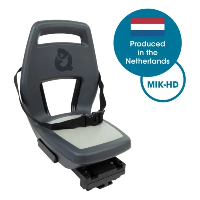 Kinderzitje achter Qibbel Junior 6+ - MIK HD - met voetsteun en beschermplaat - Graniet Grijs