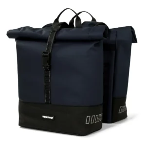 Gerecyclede Dubbele fietstas Urban Proof Rolltop 38 liter 30 x 15 x 42 cm - blauw
