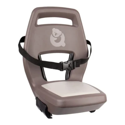 Kinderzitje achter Qibbel Junior 6+ met voetsteunen, gordel en beschermplaat - Hazel Brown