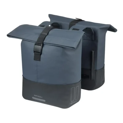 Dubbele fietstas Basil Cove 28-32L 14 x 29 x 36 cm - blauw/zwart