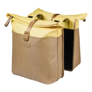 Dubbele fietstas Basil Vive 28-35L 14 x 30 x 38 cm - zand/geel