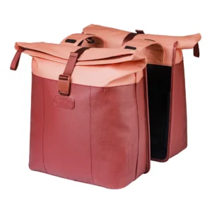 Dubbele fietstas Basil Vive 28-35L 14 x 30 x 38 cm - bordeaux/roze