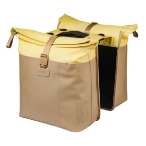 Dubbele fietstas Basil Vive MIK 28-35L 14 x 30 x 38 cm - zand/geel